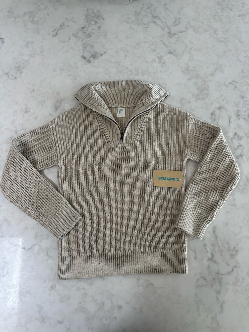 Thereabouts Kids' Half-Zip Ribbed Knit Sweater. Size Small (8)
